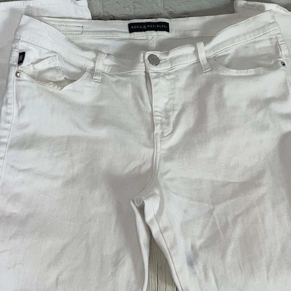 ROCK & REPUBLIC WOMEN'S KENDALL WHITE JEANS SZ 14